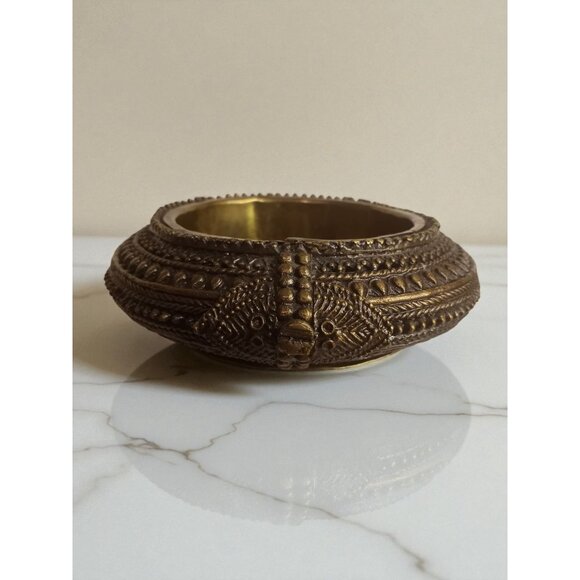 Antique African Omani Bronze Anklet Ashtray Decorative Dish - Picture 2 of 11